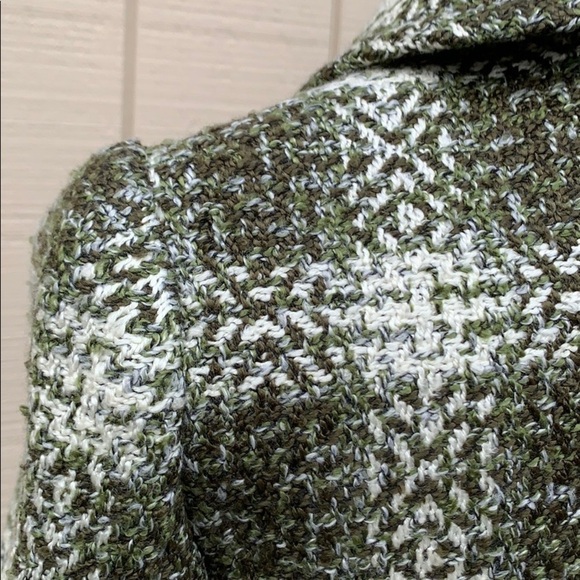 Ann TAYLOR PETITES Green/Off White Tweed Coat - Picture 6 of 16